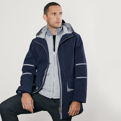 Bleu Nuit Gris Clair / Anthracite / Col Gris Clair