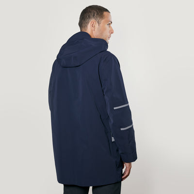 Bleu Nuit Gris Clair / Orange / Col Anthracite