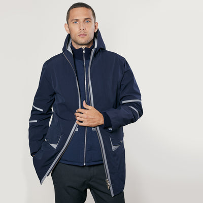 Bleu Nuit Marine / Orange / Col Marine
