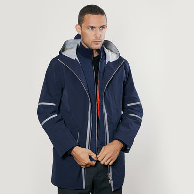 Bleu Nuit Marine / Orange / Col Marine