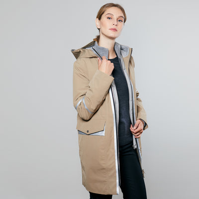 Beige Minéral Gris Clair / Orange / Col Gris Clair