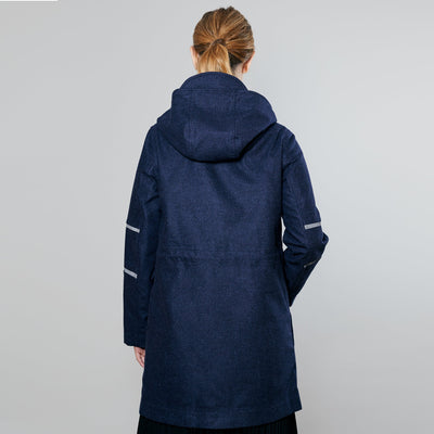 Bleu Marine Chiné Marine / Orange / Col Marine