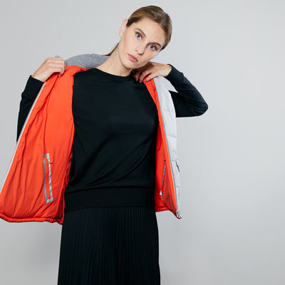Bleu Outremer Gris Clair / Orange / Col Gris Clair
