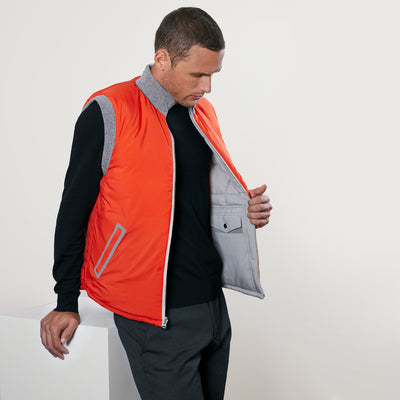 Orange Ecarlate Gris Clair / Orange / Col Gris Clair