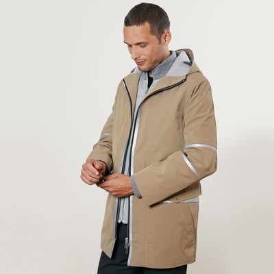 Beige Minéral Gris Clair / Orange / Col Gris Clair